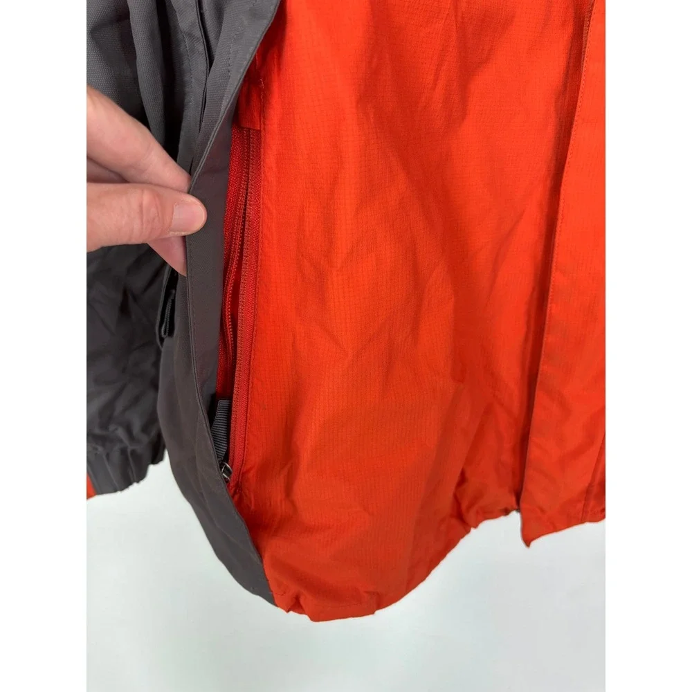 The North Face Gore-Tex Mountain Jacket Mens XL Orange Grey‎ Fleece Lined Shell
